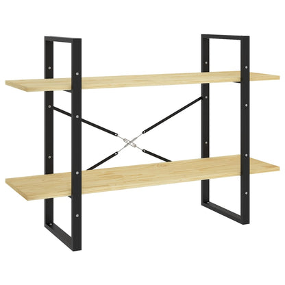 Libreria a 2 Ripiani 100x30x70 cm in Legno Massello di Pino | homemem39