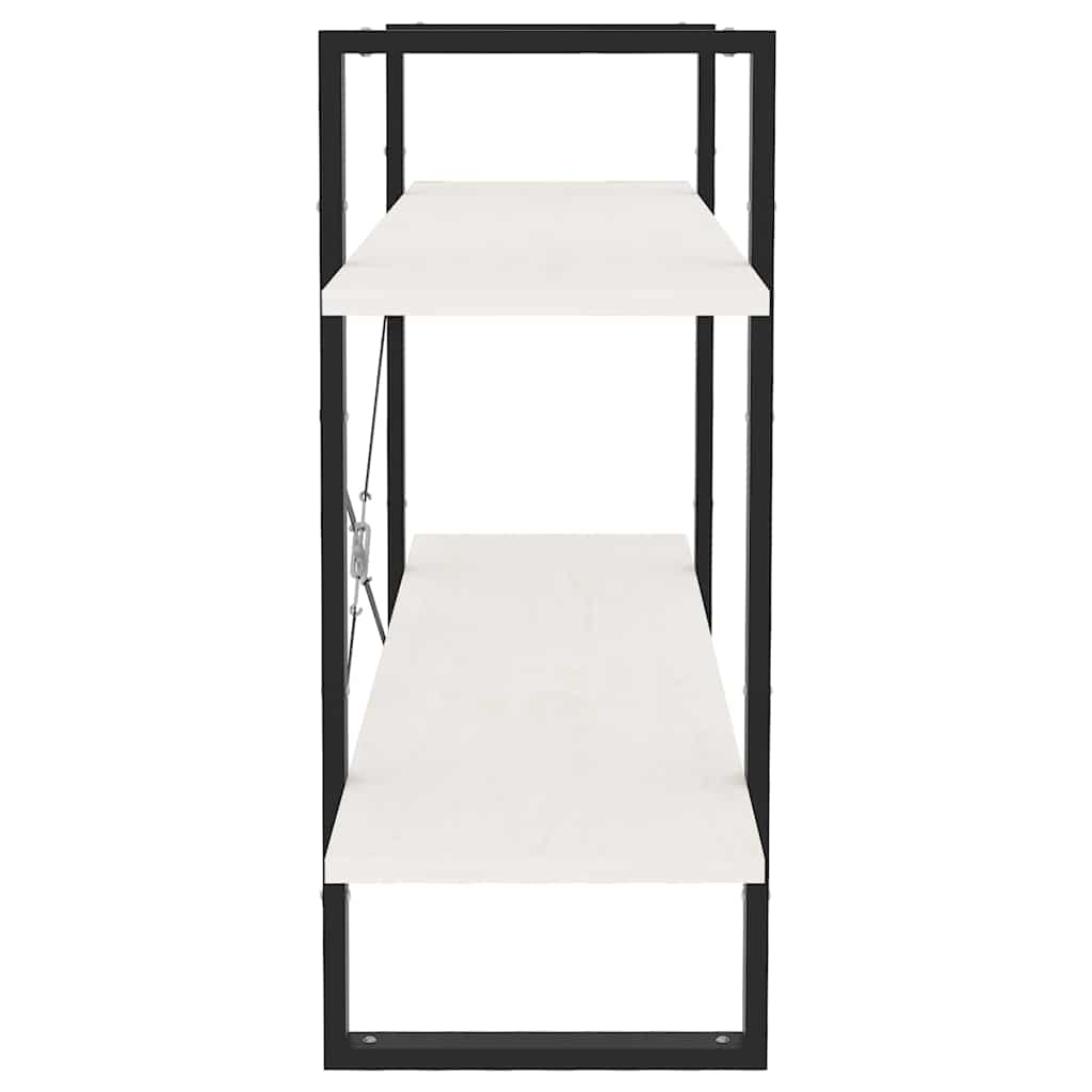 Libreria a 2 Ripiani Bianca 100x30x70 cm in Massello di Pino