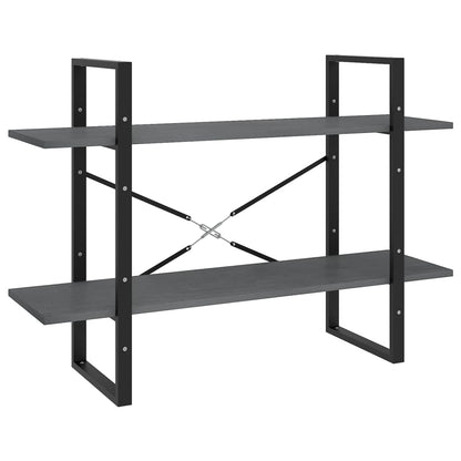 Libreria a 2 Ripiani Grigia 100x30x70 cm in Massello di Pino | homemem39