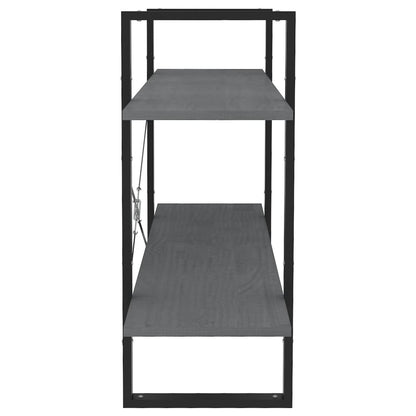Libreria a 2 Ripiani Grigia 100x30x70 cm in Massello di Pino | homemem39