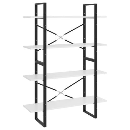 Libreria a 4 Ripiani Bianca 100x30x140 cm in Legno Multistrato | homemem39