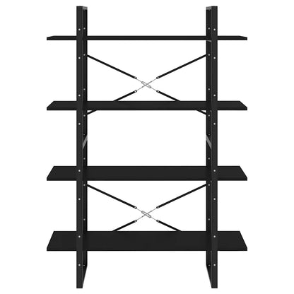 Libreria a 4 Ripiani Nera 100x30x140 cm in Legno Multistrato | homemem39