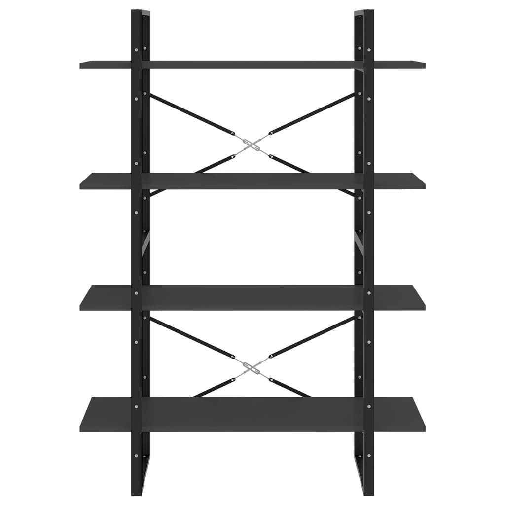 Libreria a 4 Ripiani Grigia 100x30x140 cm in Legno Multistrato | homemem39