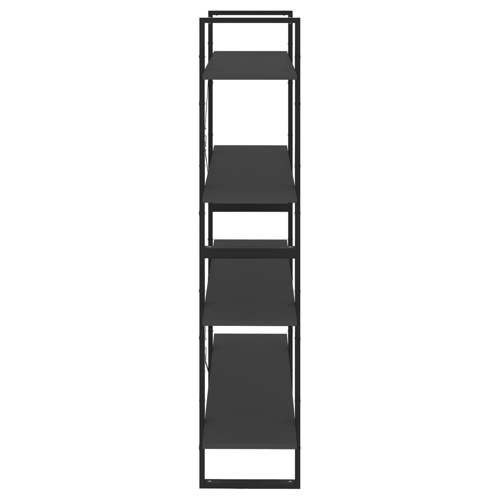 Libreria a 4 Ripiani Grigia 100x30x140 cm in Legno Multistrato | homemem39