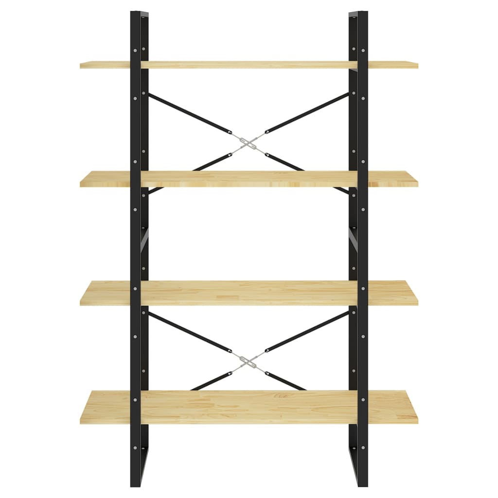Libreria a 4 Ripiani 100x30x140 cm in Legno Massello di Pino | homemem39