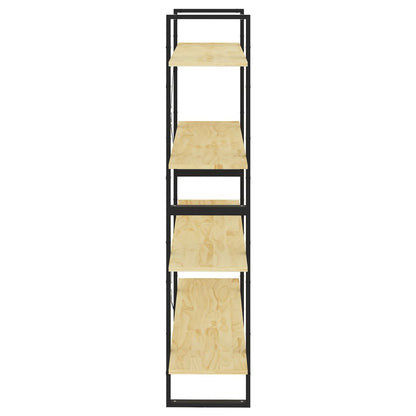 Libreria a 4 Ripiani 100x30x140 cm in Legno Massello di Pino
