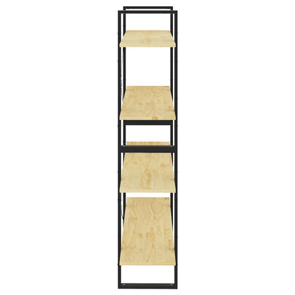 Libreria a 4 Ripiani 100x30x140 cm in Legno Massello di Pino