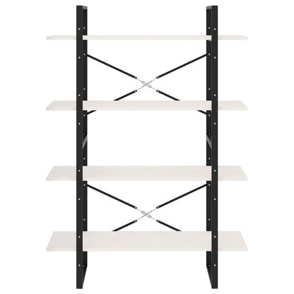 Libreria a 4 Ripiani Bianca 100x30x140 cm in Massello di Pino | homemem39