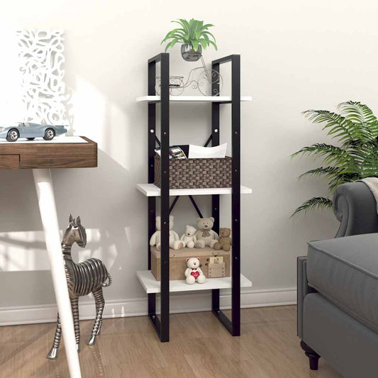Libreria a 3 Ripiani Bianca 40x30x105 cm in Legno Multistrato | homemem39