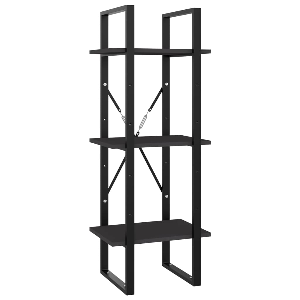 Libreria a 3 Ripiani Grigia 40x30x105 cm in Legno Multistrato | homemem39