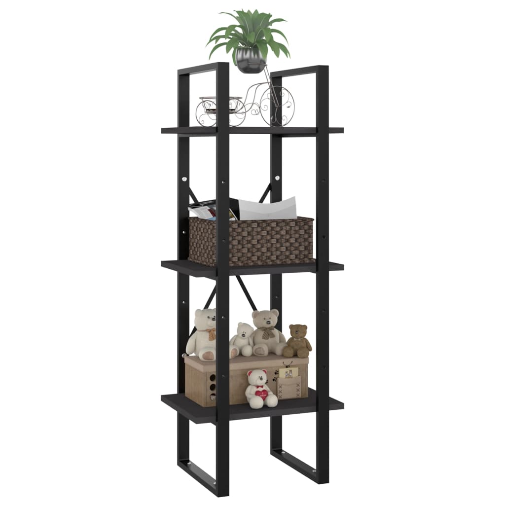 Libreria a 3 Ripiani Grigia 40x30x105 cm in Legno Multistrato | homemem39