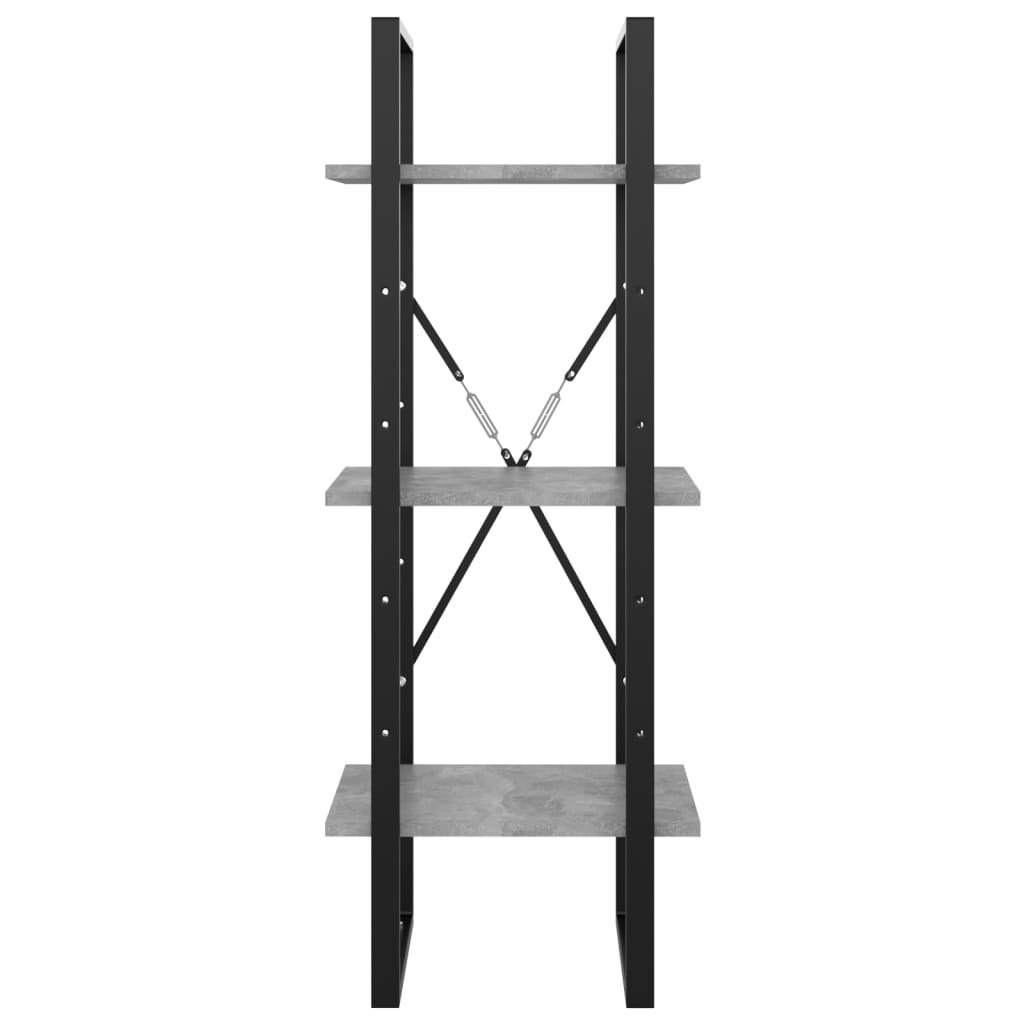 Libreria 3 Ripiani Grigio Cemento 40x30x105cm Legno Multistrato | homemem39