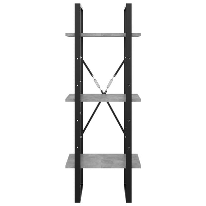 Libreria 3 Ripiani Grigio Cemento 40x30x105cm Legno Multistrato | homemem39