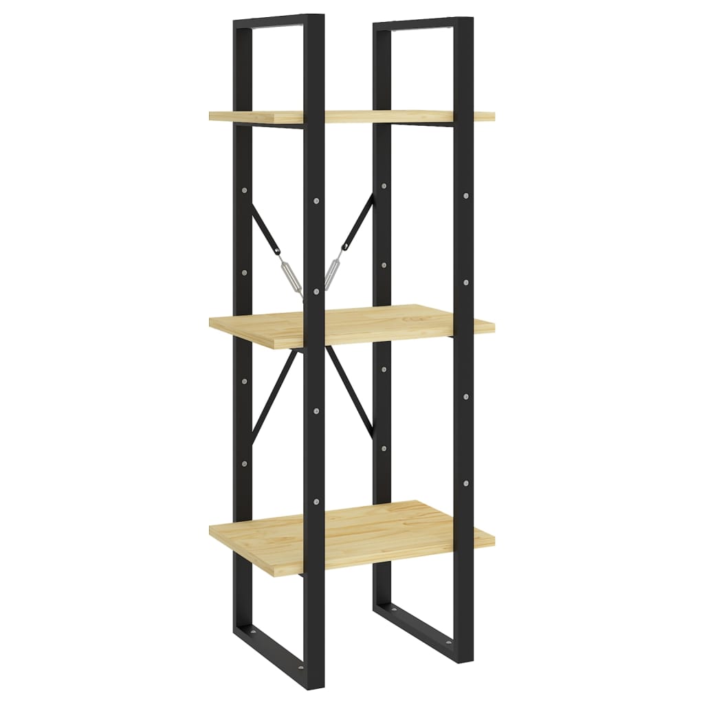 Libreria a 3 Ripiani 40x30x105 cm in Legno Massello di Pino | homemem39