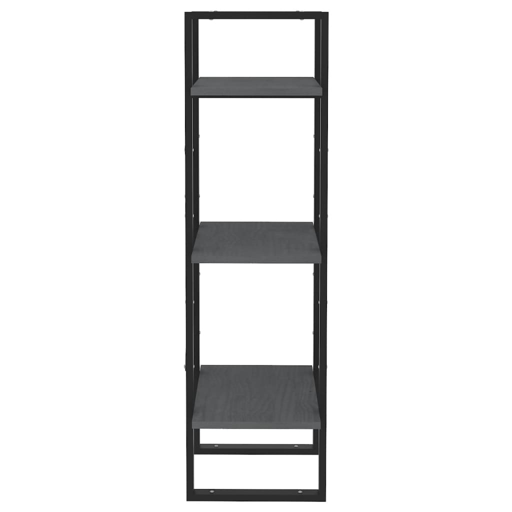 Libreria a 3 Ripiani Grigia 40x30x105 cm in Massello di Pino | homemem39