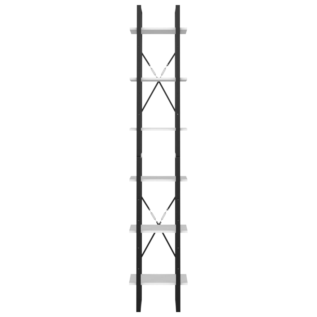 Libreria a 6 Ripiani Bianca 40x30x210 cm in Legno Multistrato | homemem39