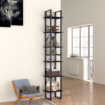 Libreria a 6 Ripiani Nera 40x30x210 cm in Legno Multistrato | homemem39