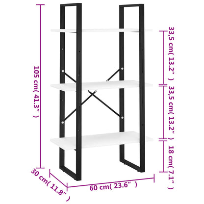 Scaffale Portaoggetti Bianco 60x30x105 cm Legno Multistrato | homemem39