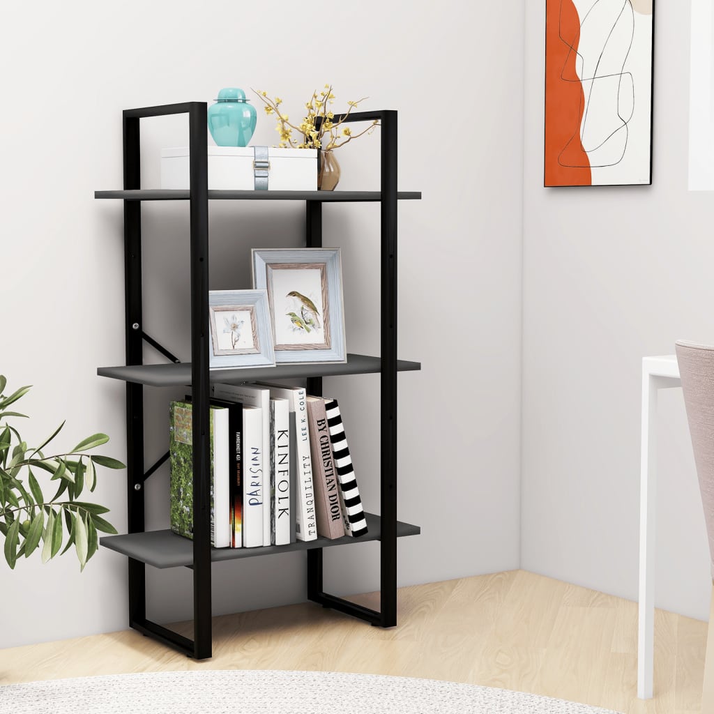 Scaffale Portaoggetti Grigio 60x30x105 cm Legno Multistrato | homemem39