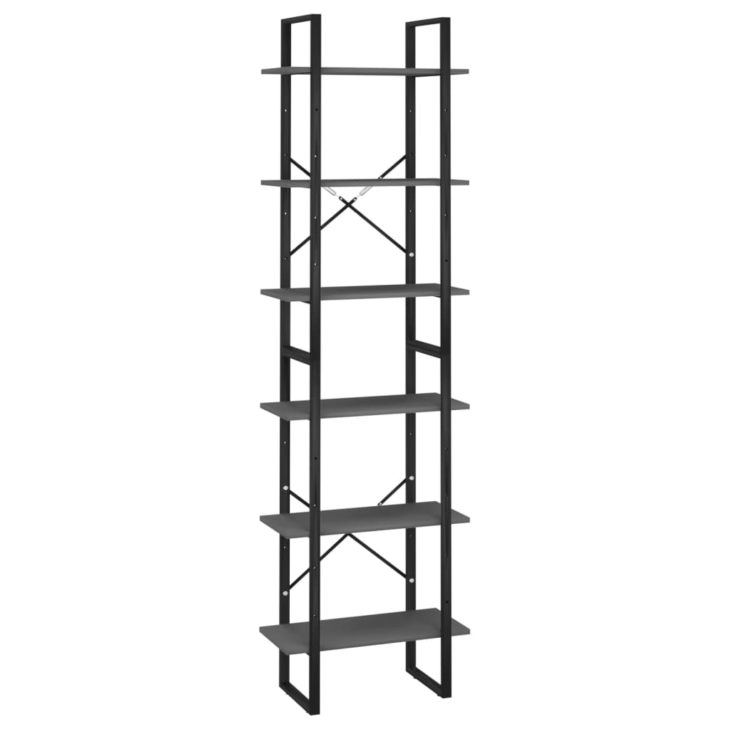Scaffale Portaoggetti Grigio 60x30x210 cm in Legno Multistrato | homemem39