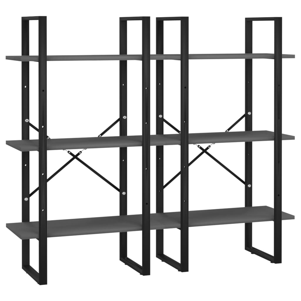 Scaffale Portaoggetti Grigio 60x30x210 cm in Legno Multistrato | homemem39