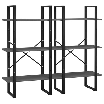 Scaffale Portaoggetti Grigio 60x30x210 cm in Legno Multistrato | homemem39