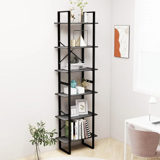 Scaffale Portaoggetti Grigio 60x30x210 cm in Legno Multistrato | homemem39