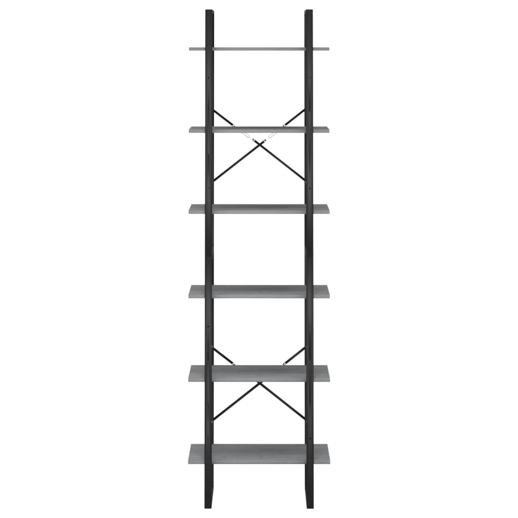 Scaffale Grigio 60x30x210 cm in Legno Massello di Pino | homemem39