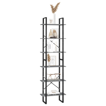 Scaffale Grigio 60x30x210 cm in Legno Massello di Pino | homemem39