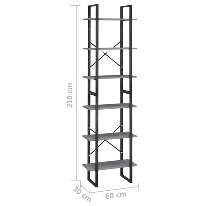 Scaffale Grigio 60x30x210 cm in Legno Massello di Pino | homemem39