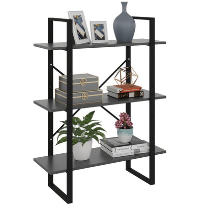 Libreria Grigia 80x30x105 cm in Legno Multistrato | homemem39