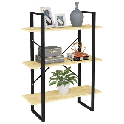 Libreria a 3 Ripiani 80x30x105 cm in Legno Massello di Pino
