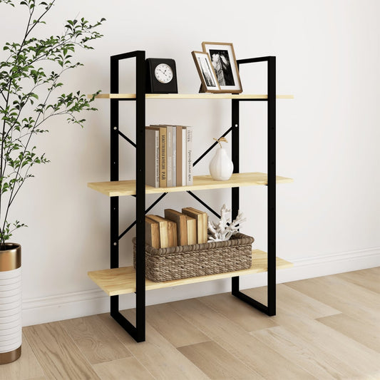 Libreria a 3 Ripiani 80x30x105 cm in Legno Massello di Pino | homemem39