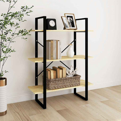 Libreria a 3 Ripiani 80x30x105 cm in Legno Massello di Pino