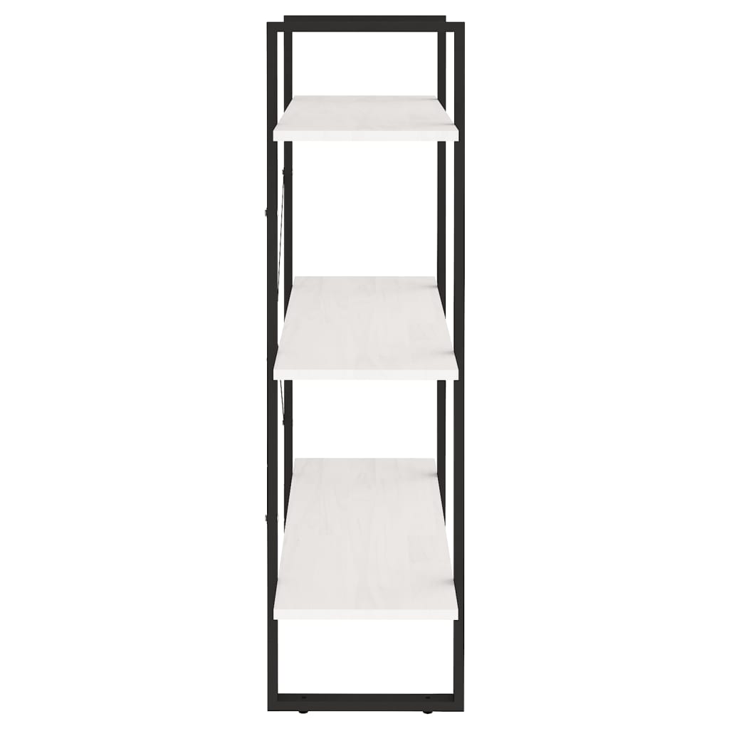 Libreria a 3 Ripiani Bianca 80x30x105 cm in Massello di Pino | homemem39