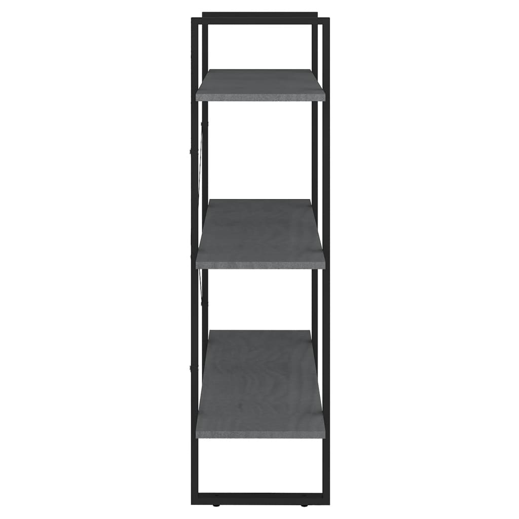 Libreria a 3 Ripiani Grigia 80x30x105 cm in Massello di Pino | homemem39