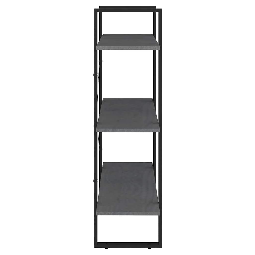 Libreria a 3 Ripiani Grigia 80x30x105 cm in Massello di Pino