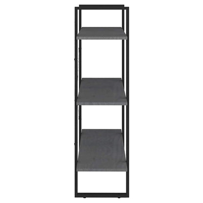 Libreria a 3 Ripiani Grigia 80x30x105 cm in Massello di Pino