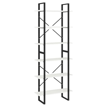 Scaffale Alto Bianco 80x30x210 cm in Legno Massello di Pino | homemem39