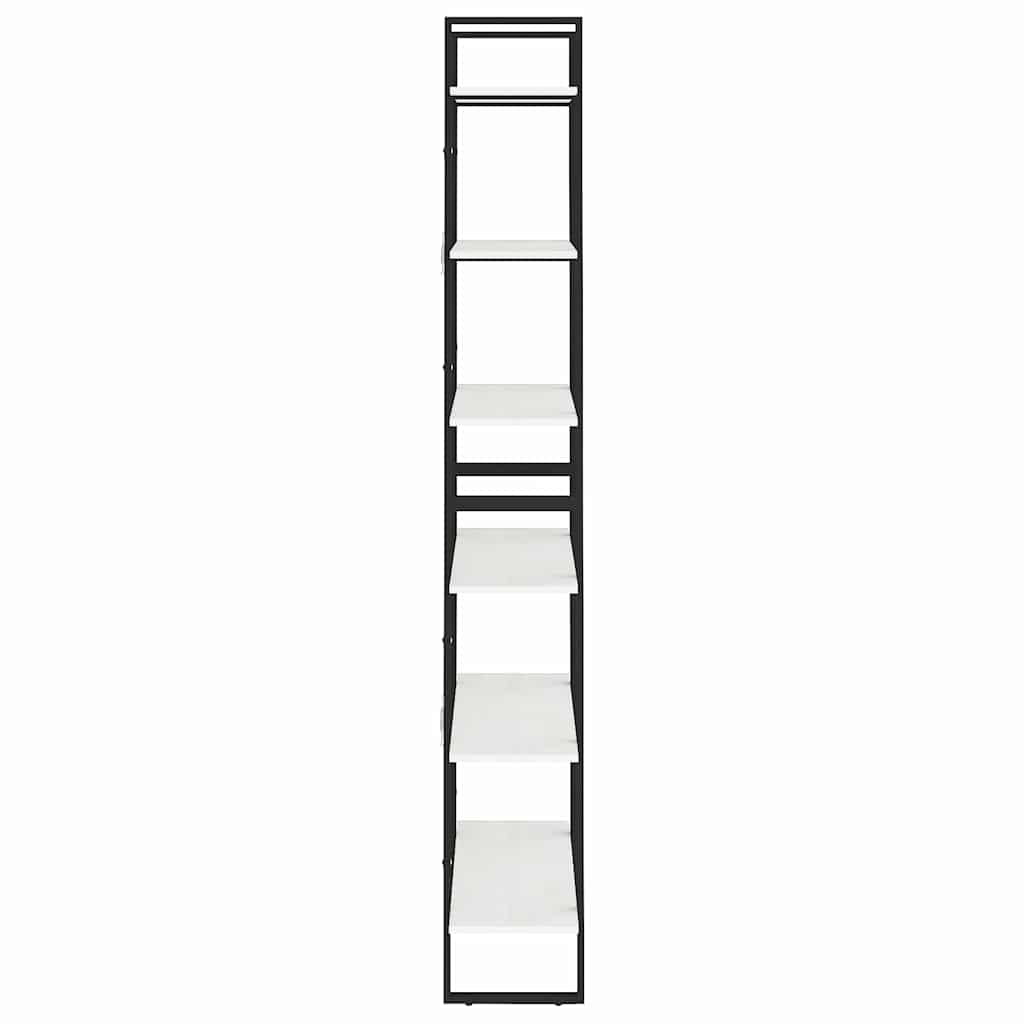 Scaffale Alto Bianco 80x30x210 cm in Legno Massello di Pino
