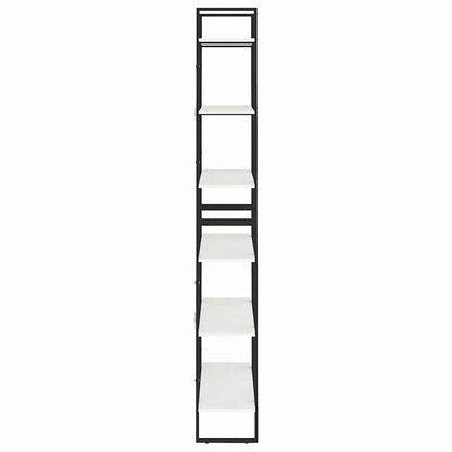 Scaffale Alto Bianco 80x30x210 cm in Legno Massello di Pino
