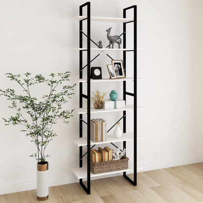Scaffale Alto Bianco 80x30x210 cm in Legno Massello di Pino | homemem39
