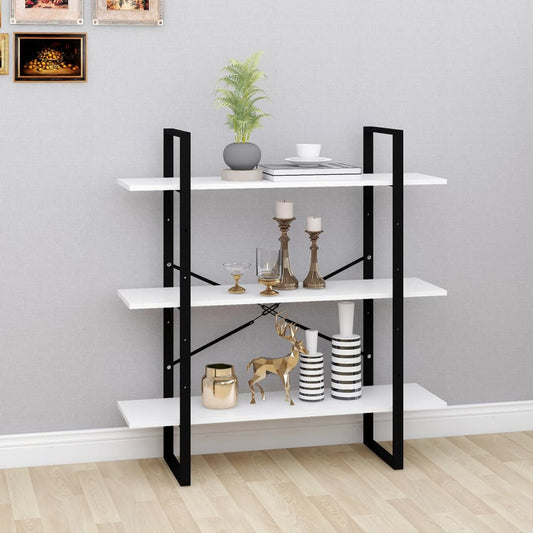 Libreria Bianca 100x30x105 cm in Legno Multistrato | homemem39