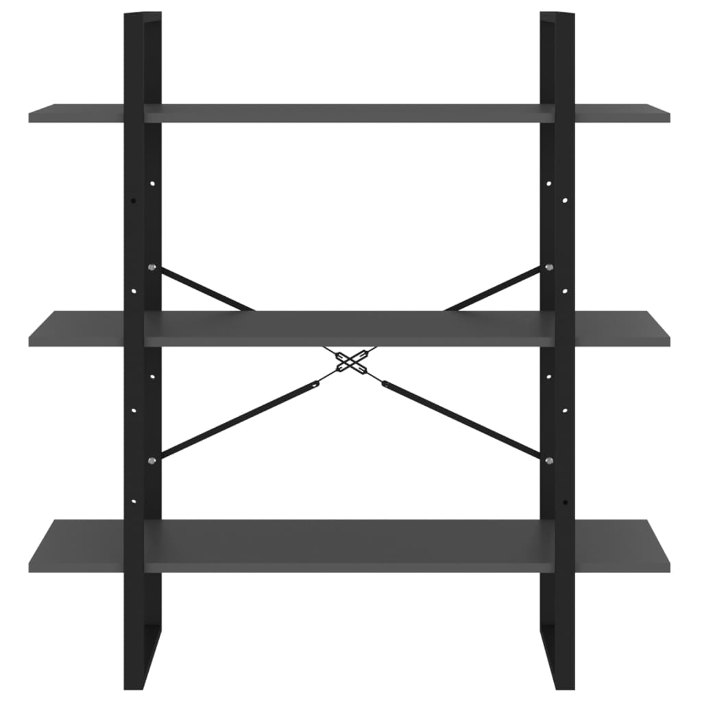 Libreria Grigia 100x30x105 cm in Legno Multistrato | homemem39