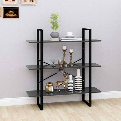 Libreria Grigia 100x30x105 cm in Legno Multistrato
