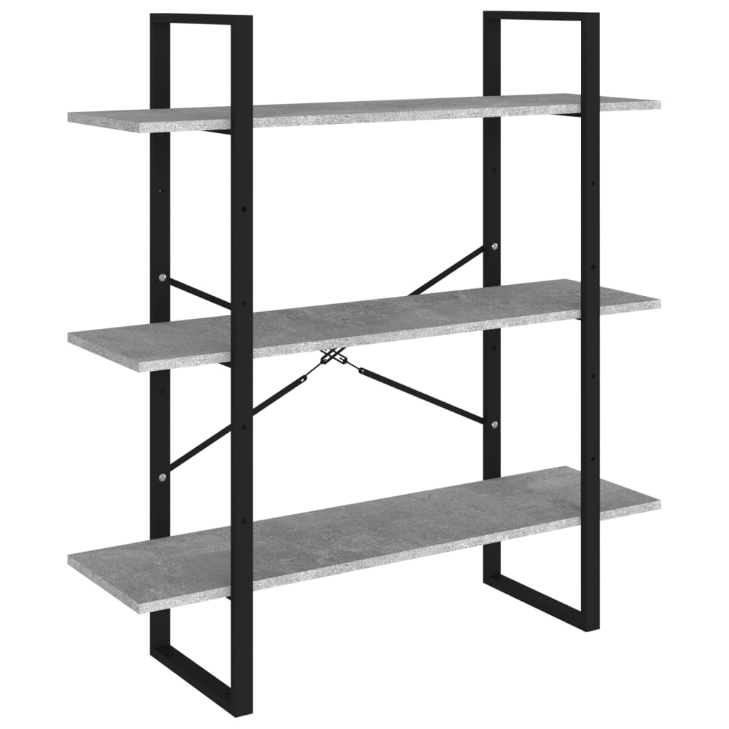 Libreria Grigio Cemento 100x30x105 cm in Legno Multistrato | homemem39