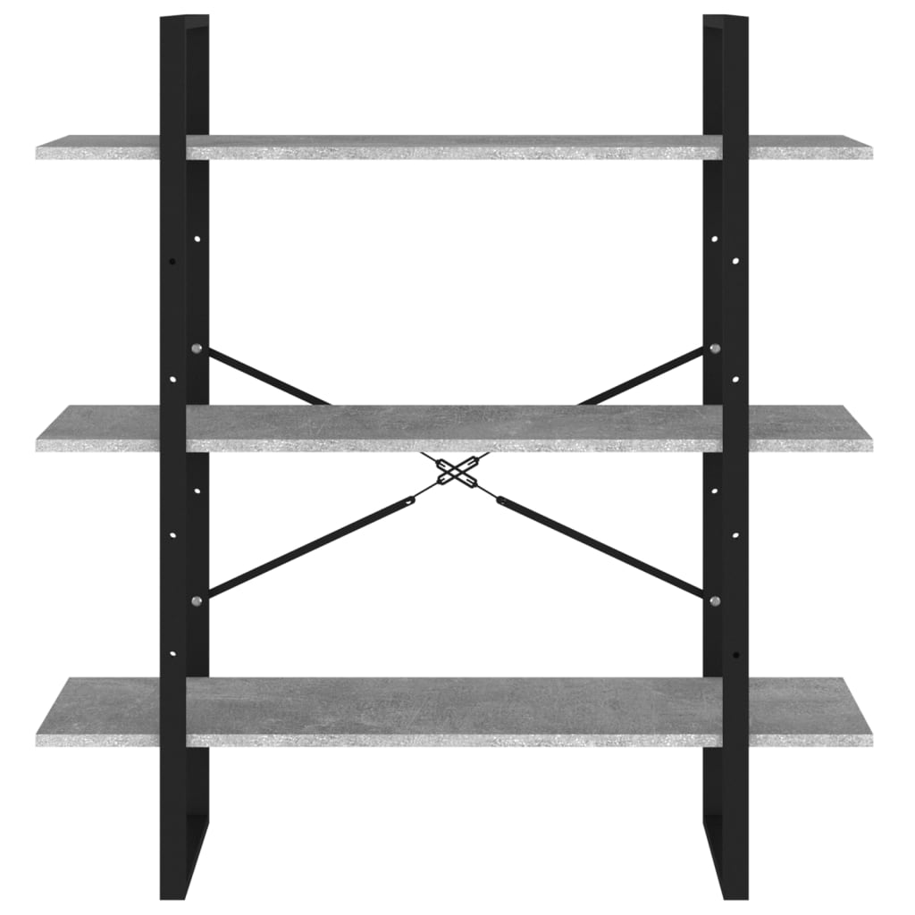 Libreria Grigio Cemento 100x30x105 cm in Legno Multistrato | homemem39