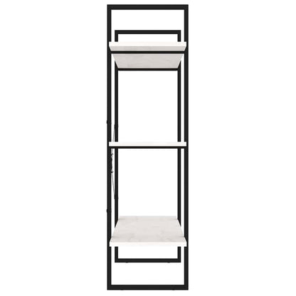 Libreria a 3 Ripiani Bianca 100x30x105 cm in Massello di Pino | homemem39
