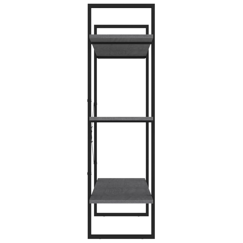 Libreria a 3 Ripiani Grigia 100x30x105 cm in Massello di Pino | homemem39