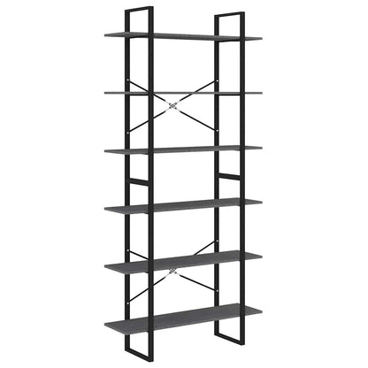Scaffale Alto Grigio 100x30x210 cm in Legno Massello di Pino